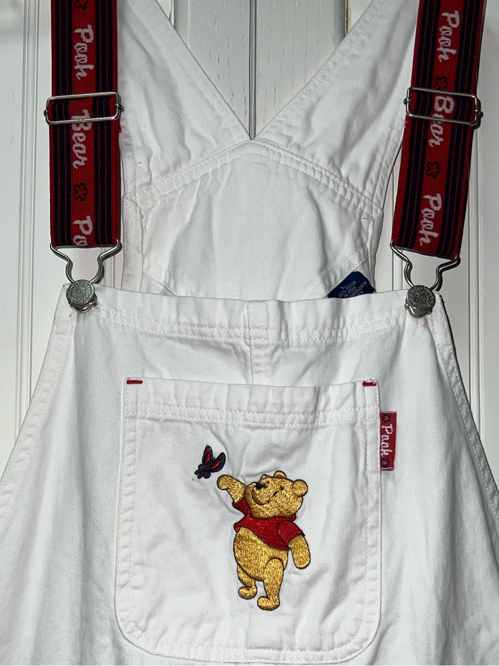 90s Disney Winnie the Pooh Bib Overall Shorts L Vintage